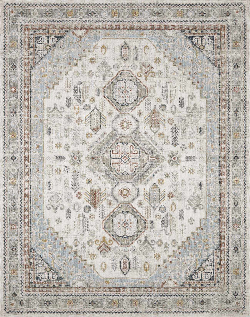 Kouta Cream Area Rug by Boutique Rugs with intricate geometric patterns in soft cream and neutral tones.