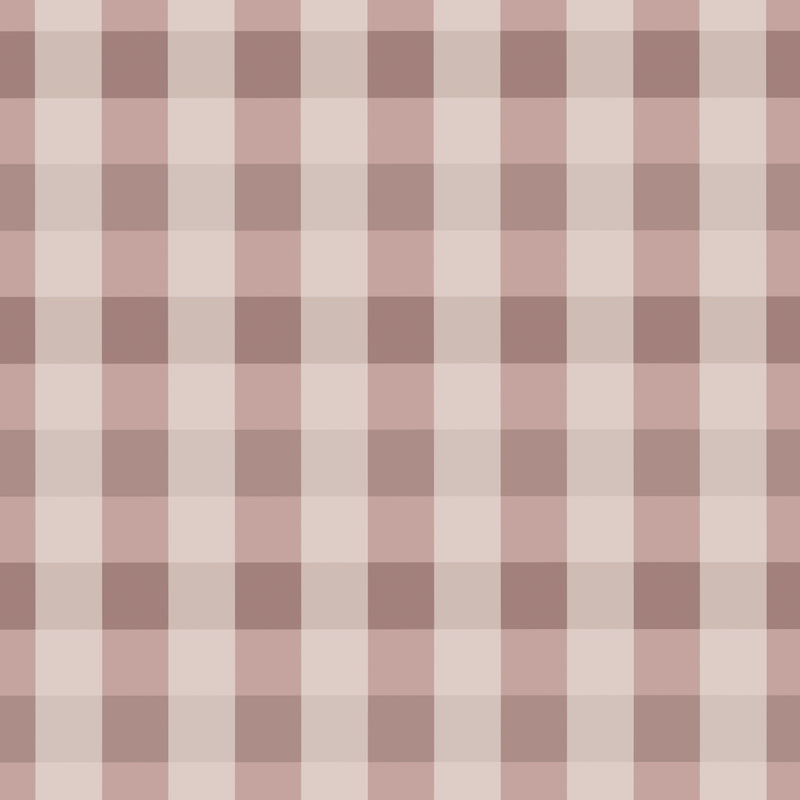 North and Finch Tate Plaid wallpaper in mauve featuring a classic plaid pattern on textured surface.