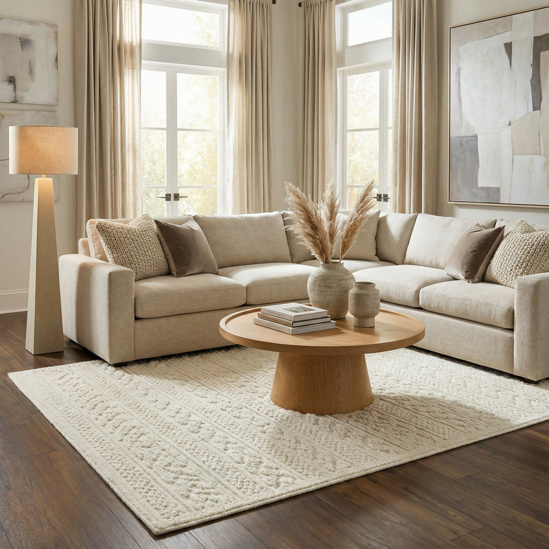 White 3D washable rug from Boutique Rugs featuring a modern textured design, suitable for contemporary home decor.