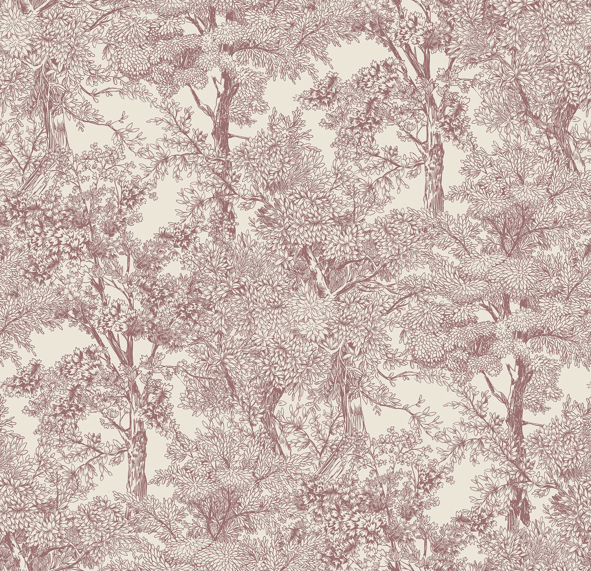 North and Finch Richmond in Fig wallpaper with a detailed floral pattern on a large-scale design.