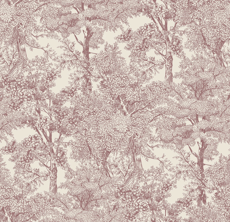 North and Finch Richmond in Fig wallpaper with a detailed floral pattern on a large-scale design.