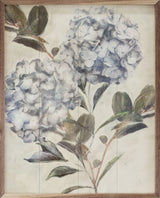 Walnut picture frame holding the Twilight Hydrangea 3 print by Nina Blue, 16x20 size, from Kendrick Home.