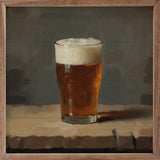 Walnut frame with a 24x24 inch Ale artwork from Kendrick Home, showcasing natural wood finish and modern design.