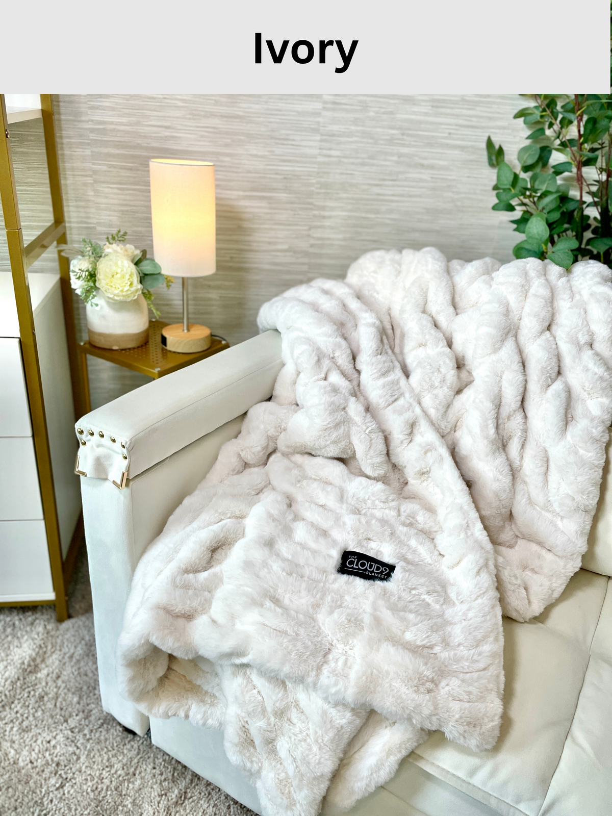 Medium and large Cloud9 faux fur blanket with plush, soft texture in a cozy, stylish design perfect for warmth and comfort.
