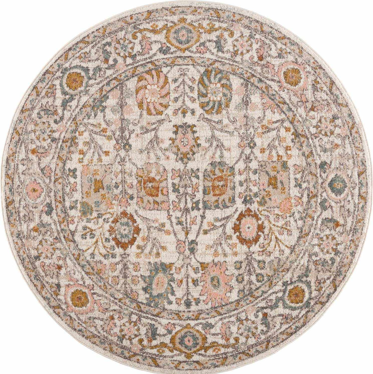 Herstmonceux Area Rug by Boutique Rugs featuring a red and beige intricate geometric design on a plush surface.