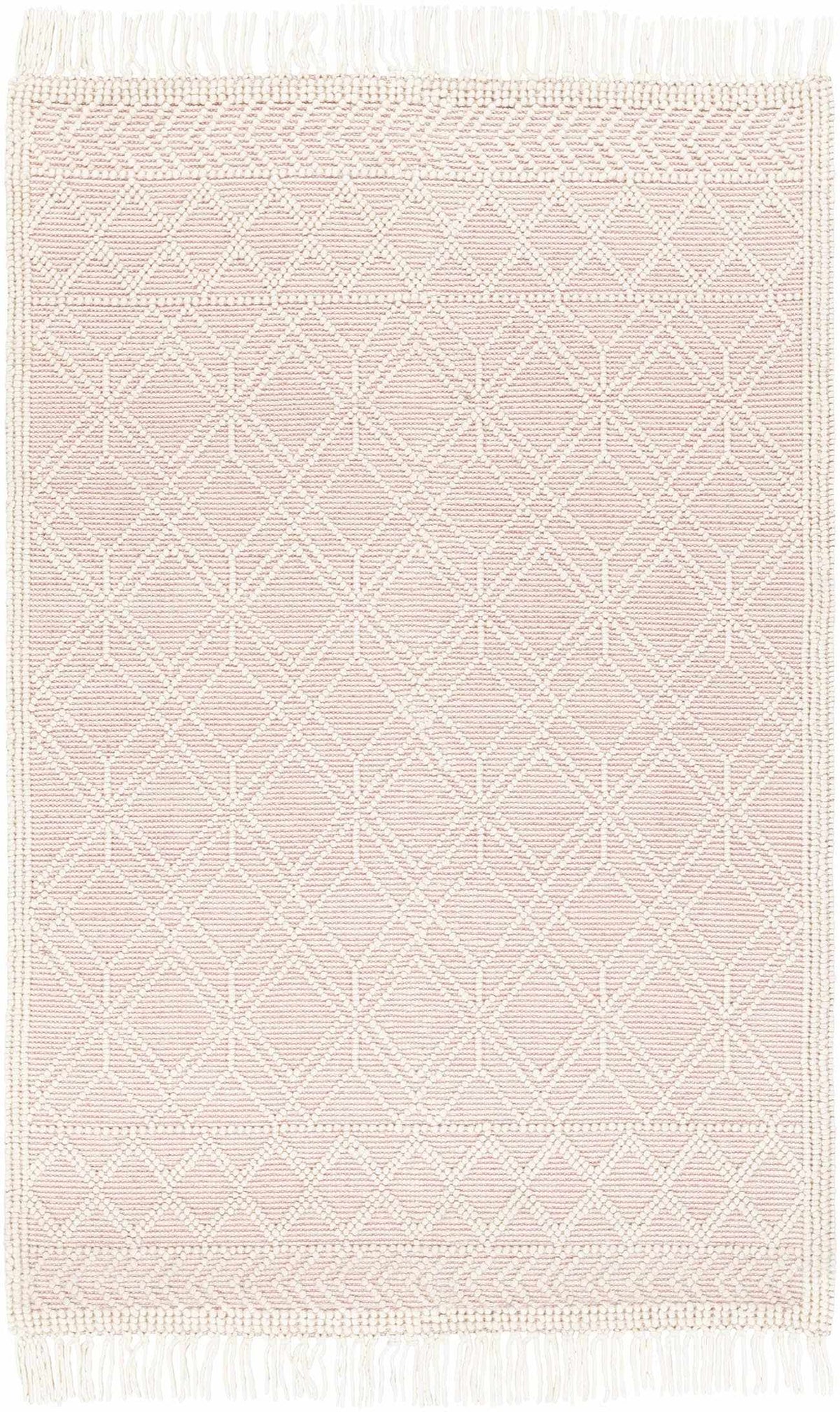 Soft pink wool rug from Boutique Rugs featuring a plush, textured design, ideal for adding warmth and style to any room.
