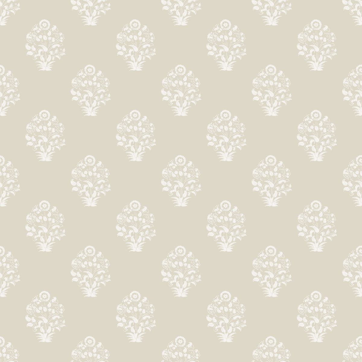 Cream Afton Block Print wallpaper by North and Finch featuring intricate geometric patterns on a textured surface.