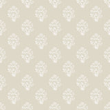 Cream Afton Block Print wallpaper by North and Finch featuring intricate geometric patterns on a textured surface.