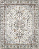 Kouta Cream Area Rug by Boutique Rugs with intricate geometric patterns in soft cream and neutral tones.