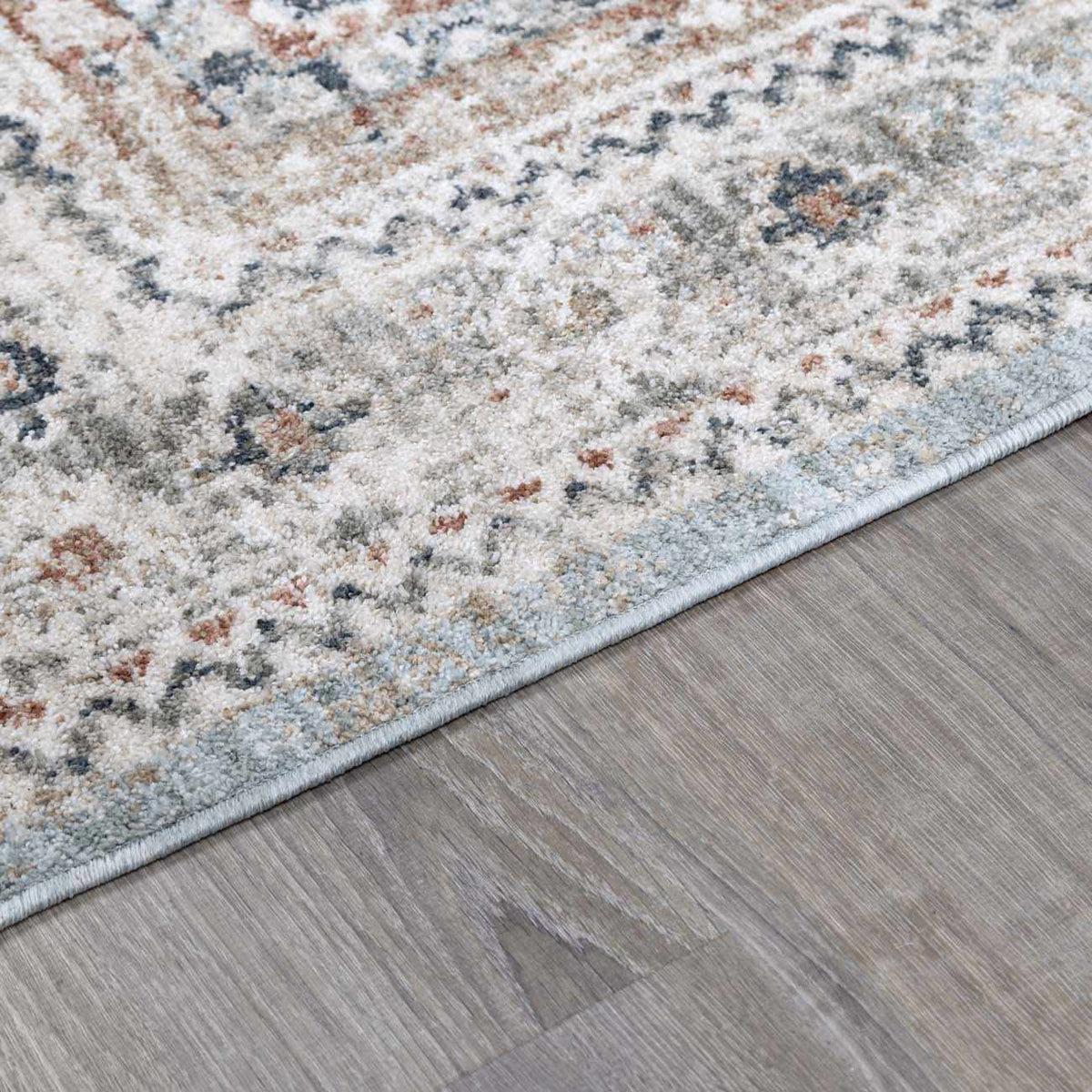 Gray and blue Kouta area rug by Boutique Rugs, featuring a textured pile with modern design, suitable for living spaces.