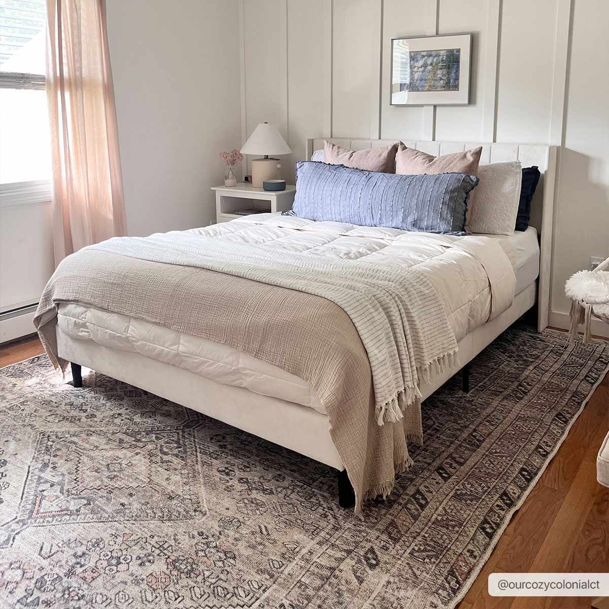 Barny Tan washable area rug by Boutique Rugs, 7'10" x 10'2", featuring a cozy colonial design in warm tan tones.