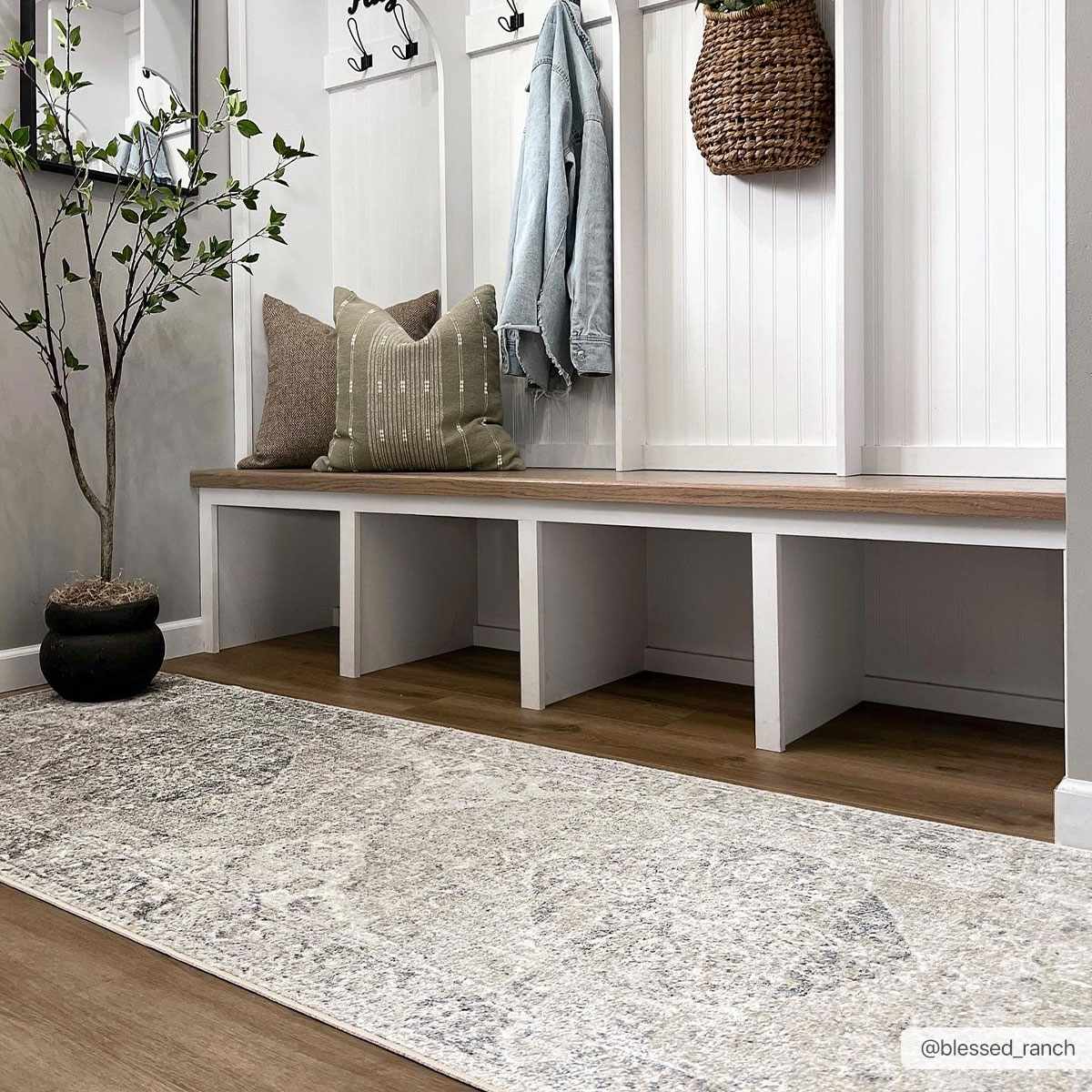 Blue washable rug from Rudoblu Boutique Rugs featuring a soft, plush area rug with a subtle pattern and comfortable texture.