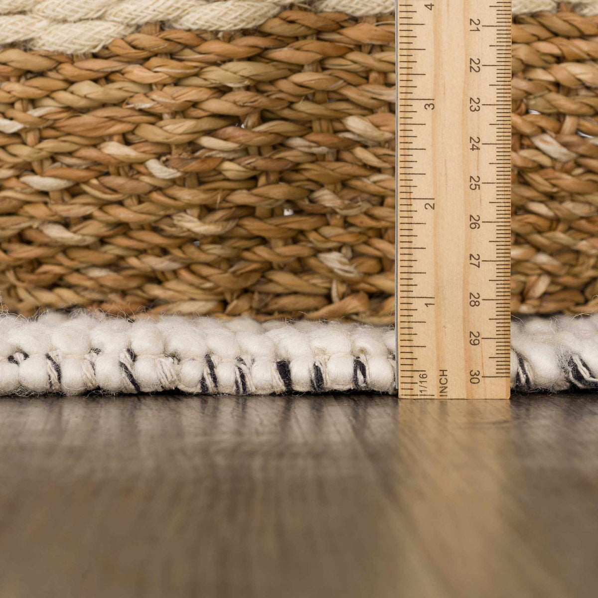 Hauteloom Ramsbury area rug featuring a textured pile design in neutral tones, ideal for modern living room décor.