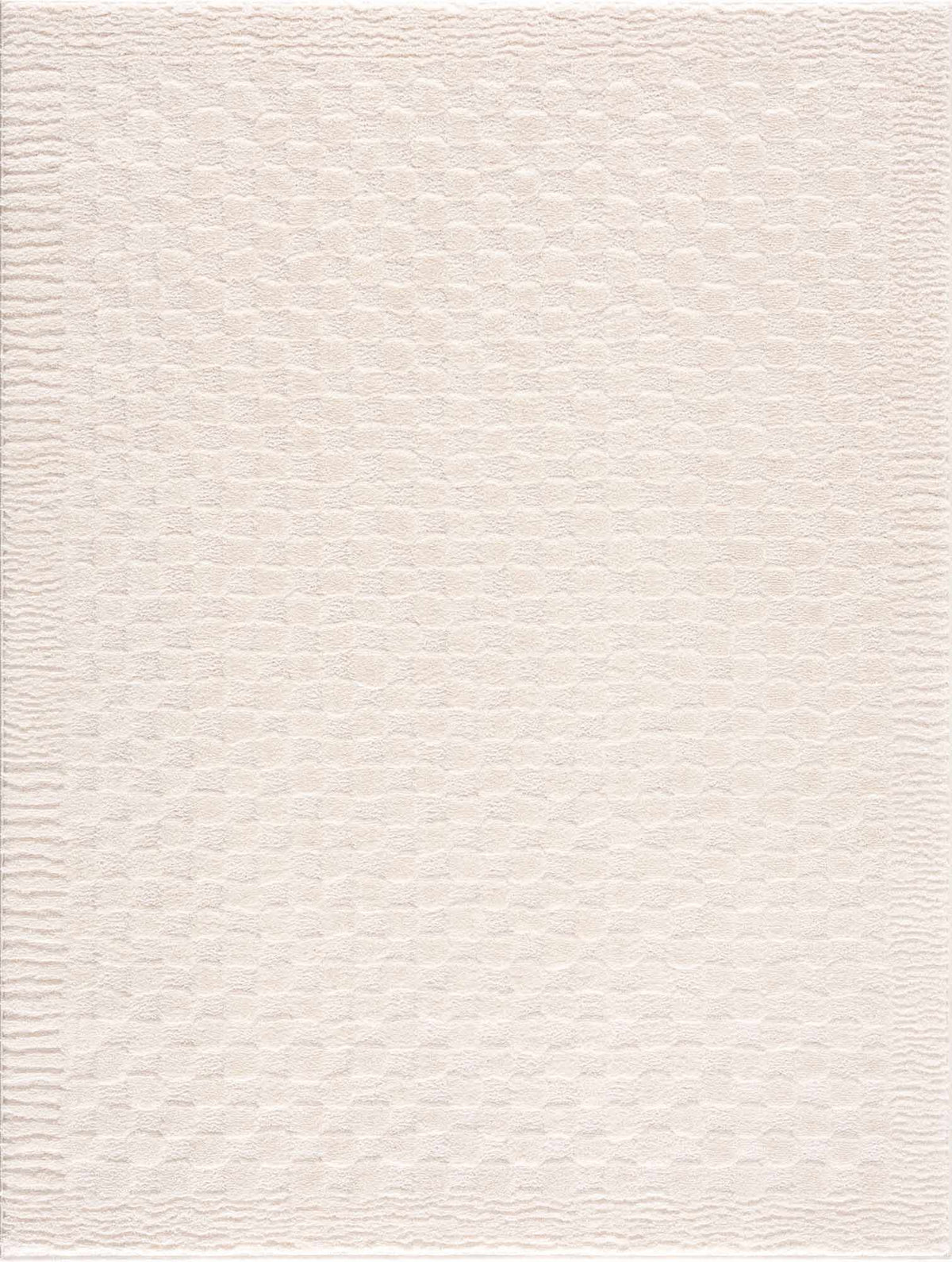 Leryn Ivory Checkered Area Rug by Boutique Rugs, featuring a classic ivory and checkered pattern on a soft woven surface.