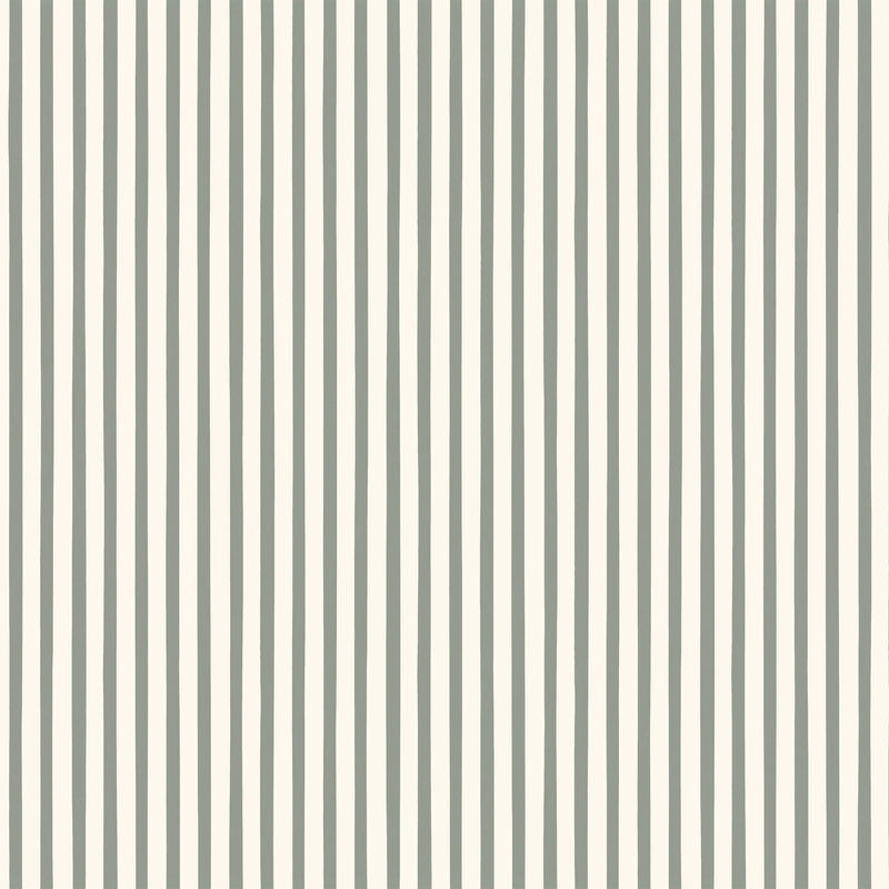 North and Finch Finn Stripe wallpaper in sage with bold, clean stripe pattern on textured wall background.