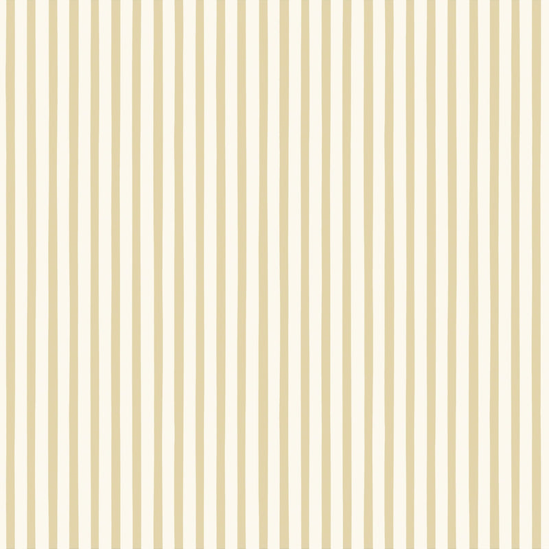 Yellow Finn Stripe wallpaper by North and Finch featuring bold horizontal yellow and white stripes for modern wall decor.
