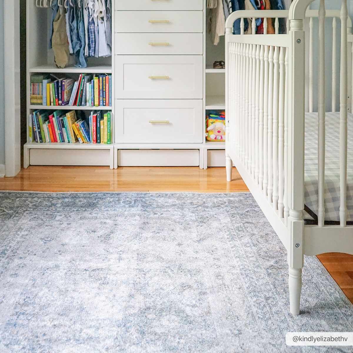 Blue Gael Boutique washable area rug by Boutique Rugs, showing a soft, patterned design suitable for living spaces.