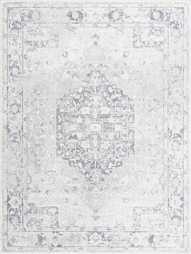 An Akram Antrasit flat pile washable rug by Boutique Rugs featuring a modern geometric design in shades of gray and black.