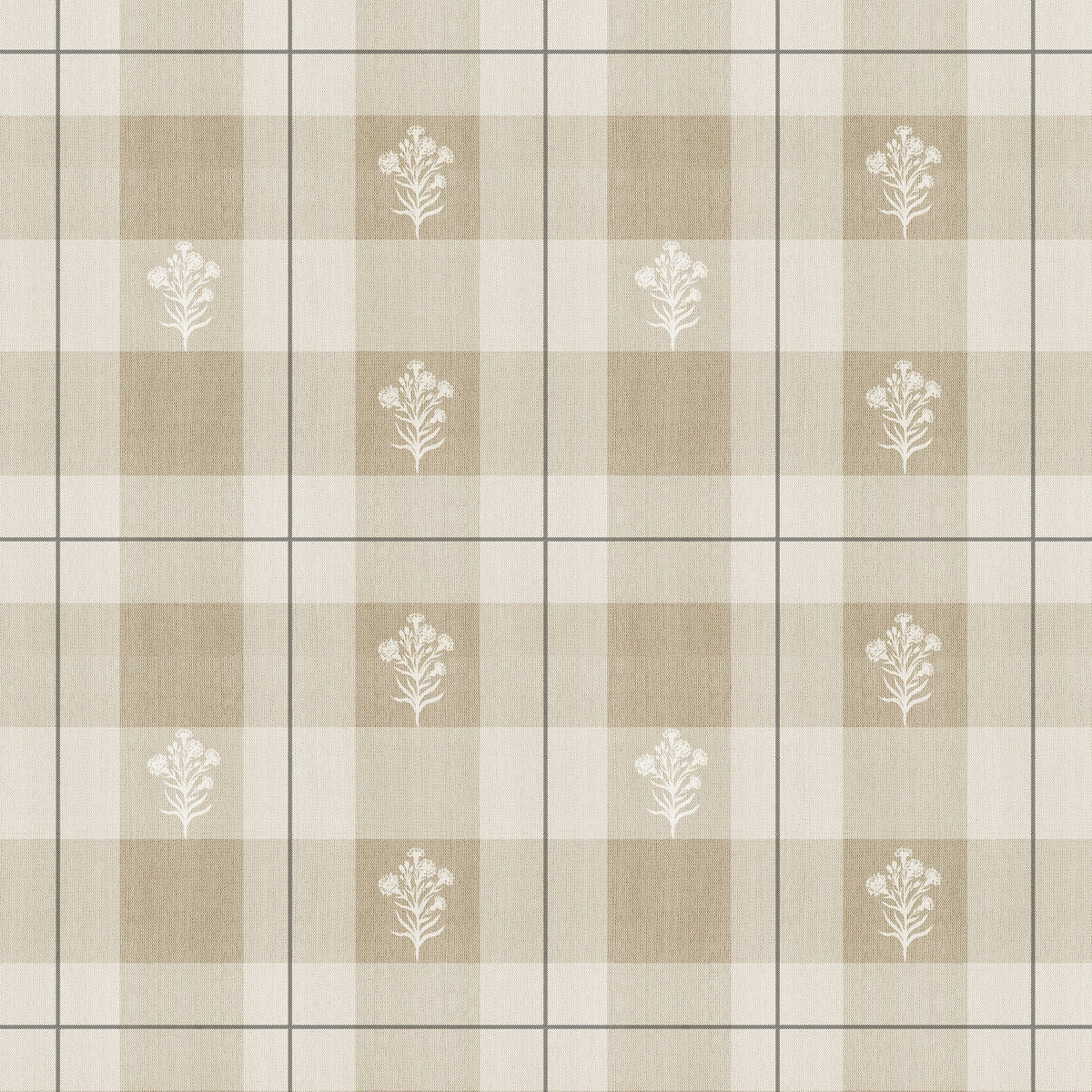 North and Finch Hawthorne Plaid wallpaper featuring a classic plaid pattern in neutral tones for stylish interior decor.
