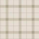Henry Plaid wallpaper by North and Finch featuring a classic plaid pattern in neutral tones, perfect for stylish interior decor.