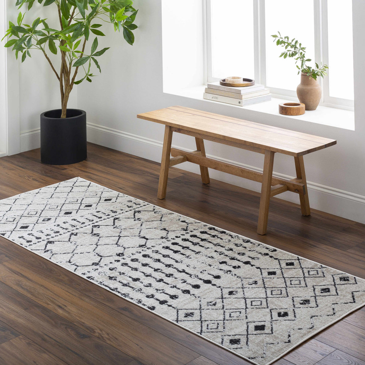 Boutique Rugs Joppatowne washable area rug in a room setting, featuring a durable, stylish design for versatile home decor.