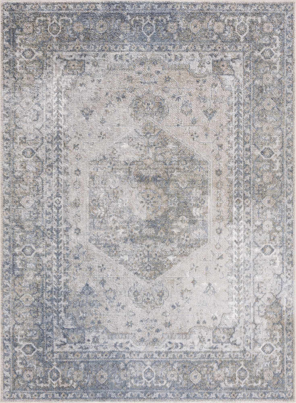 Blue Boutique Rugs washable rug with geometric design, displayed in a modern interior setting.