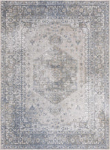 Blue Boutique Rugs washable rug with geometric design, displayed in a modern interior setting.