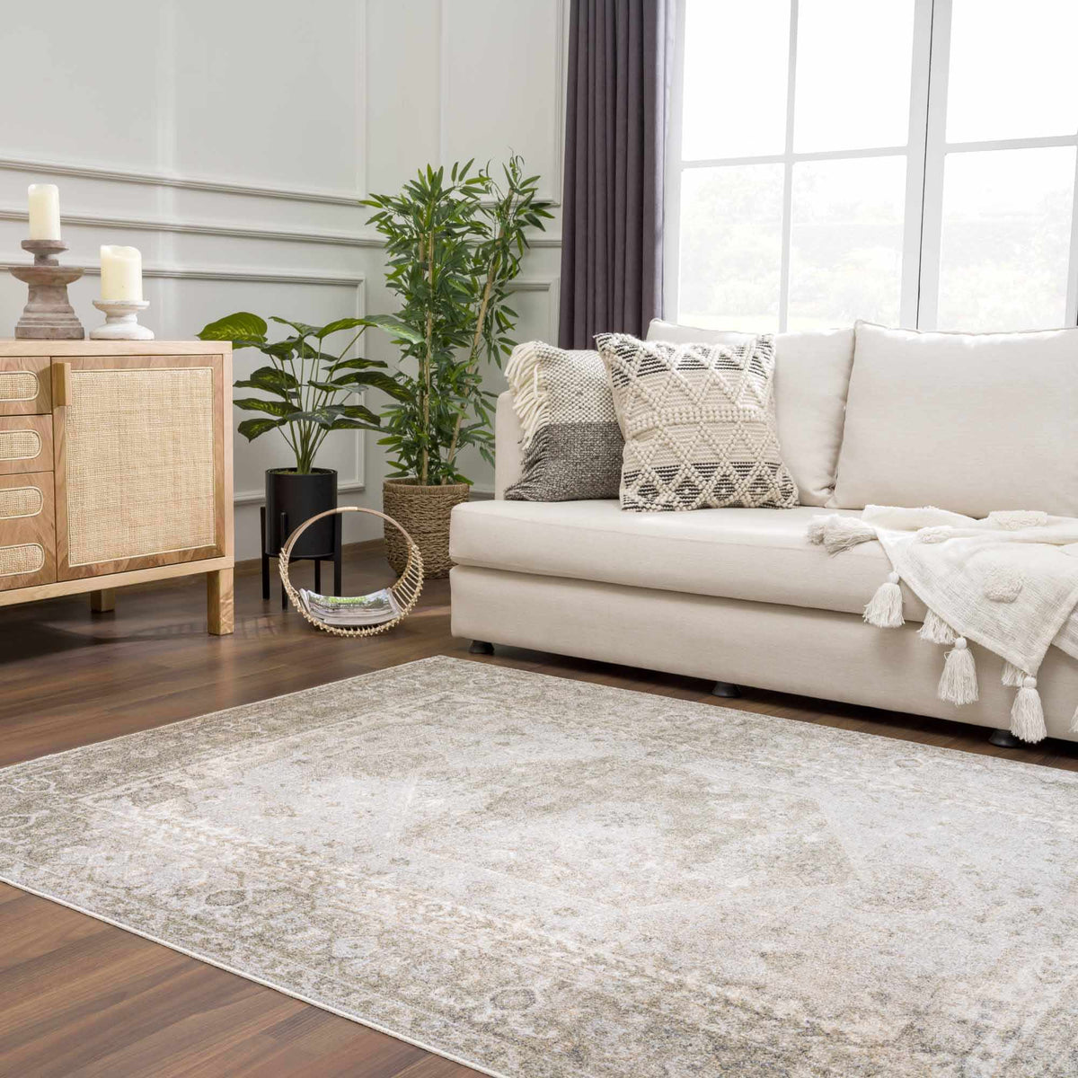 Cozy room scene featuring the Gael Boutique washable rug by Boutique Rugs, showcasing its soft texture and stylish design.