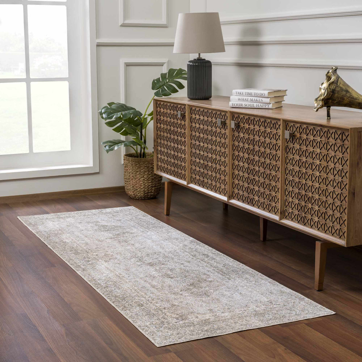 Washable Boutique Rugs by Gael Boutique shown in a cozy living room scene, featuring a stylish, soft rug on the floor.