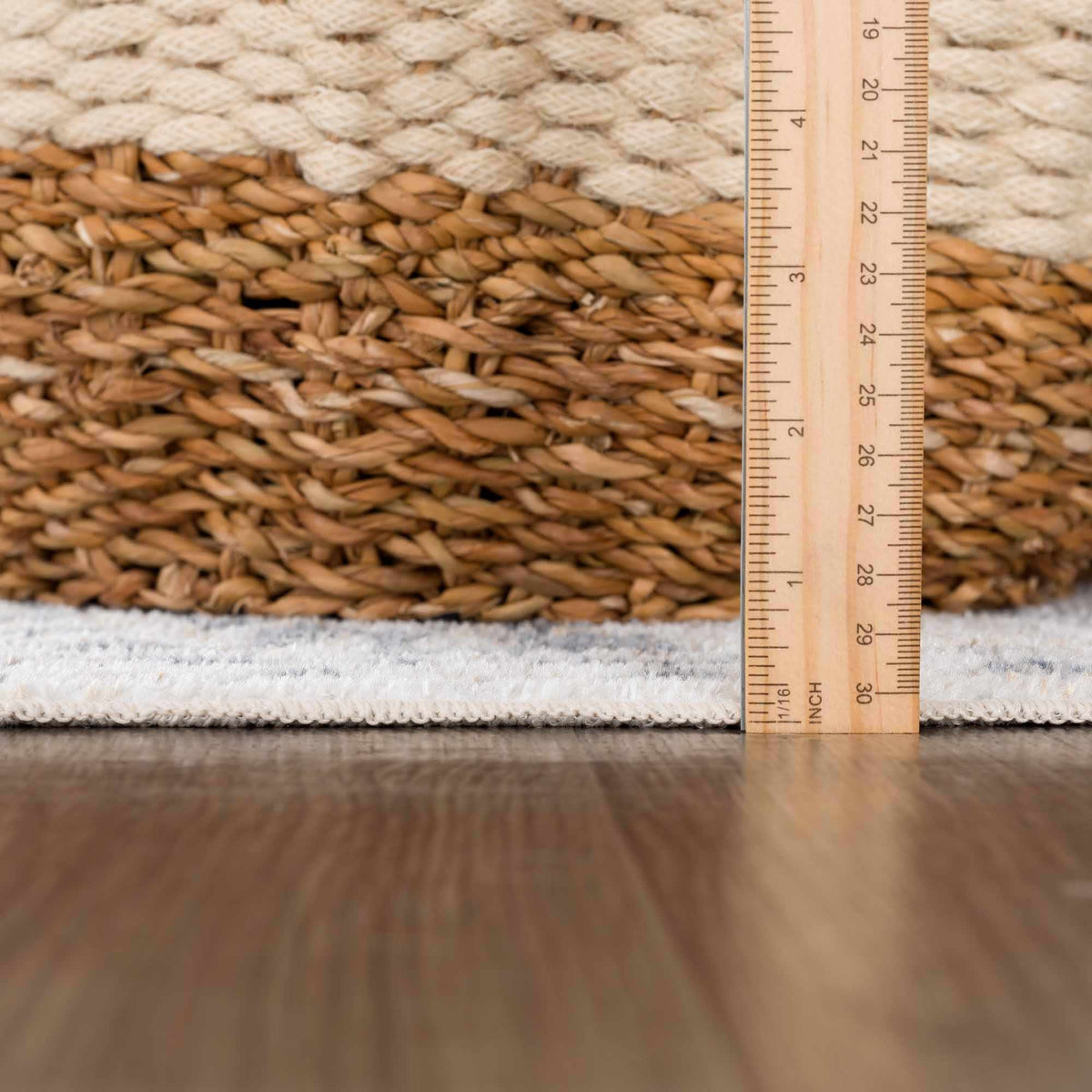 Boutique Rugs Rudo flat pile washable rug with soft, textured surface in a neutral color, suitable for living room or bedroom.
