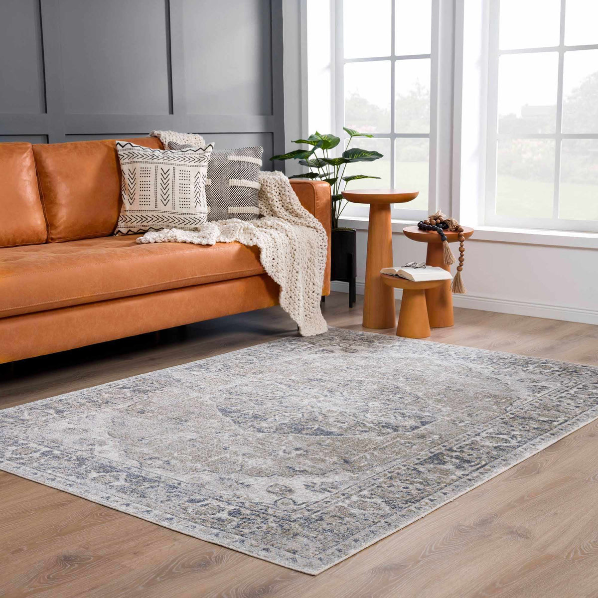 Boutique Rugs Rudoblu Boutique washable rug in a cozy room scene, showcasing soft texture and stylish design.