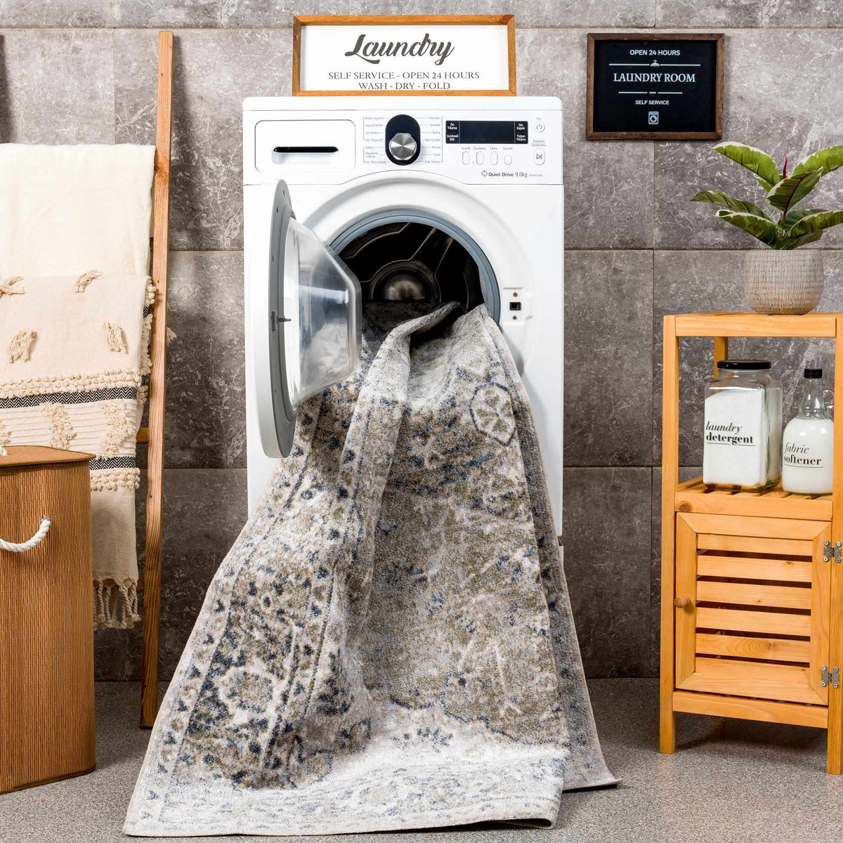 Boutique Rugs Rudoblu Boutique washable rug with a soft, patterned design, ideal for modern living spaces.