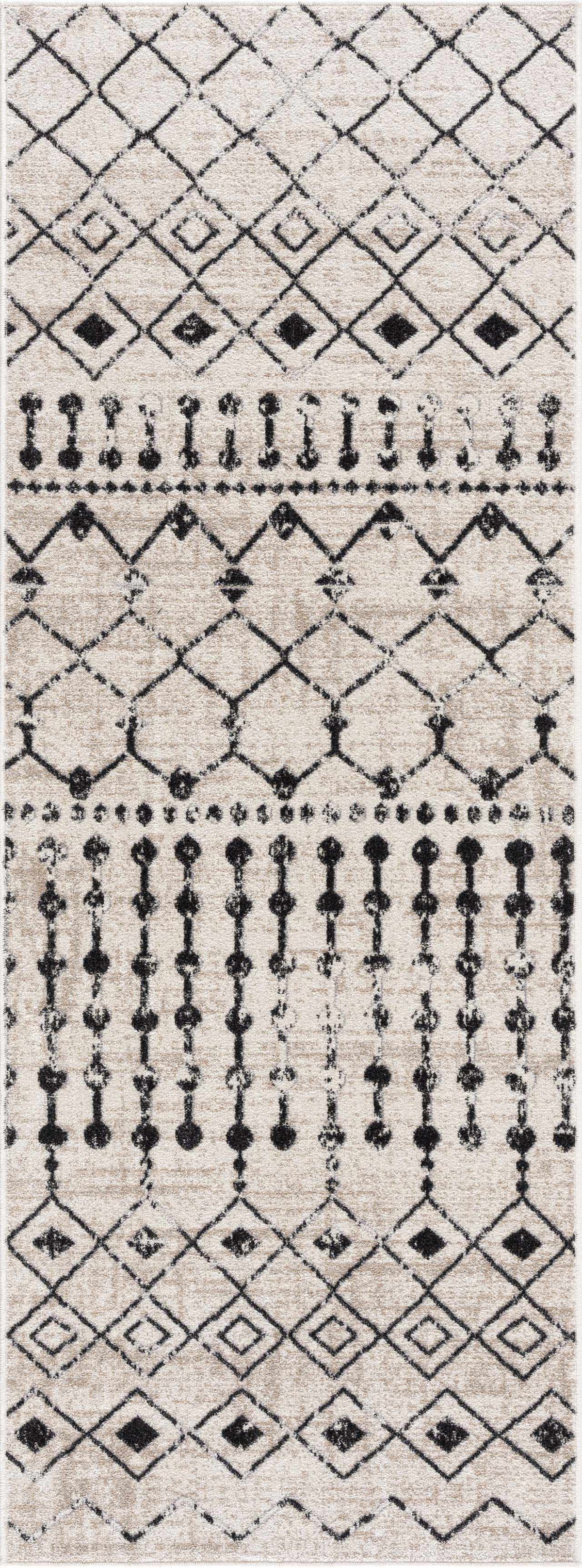 Boutique Rugs Joppatowne washable area rug with geometric pattern in neutral tones, suitable for modern living spaces.