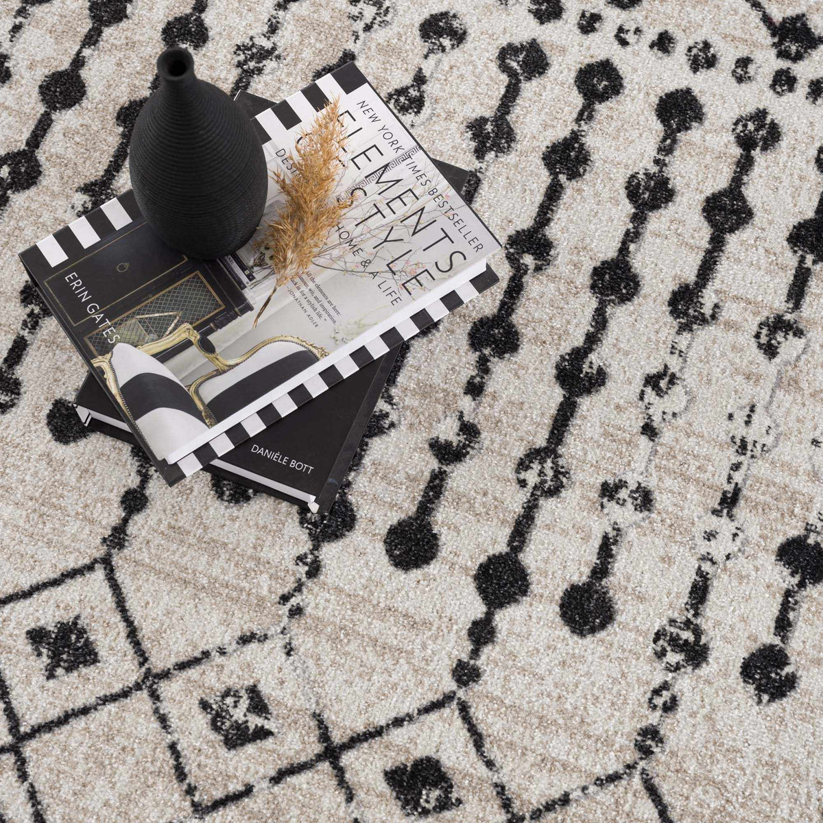 Boutique Rugs Joppatowne washable area rug with colorful abstract pattern on a neutral background.