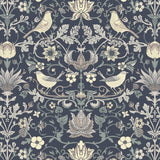 North and Finch Millie in Cornflower wallpaper featuring a vibrant blue floral design on a textured background.