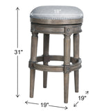 Backless Charlotte Grey Barstool by Carolina Barstool, featuring sleek design and sturdy legs, ideal for modern home or bar area.