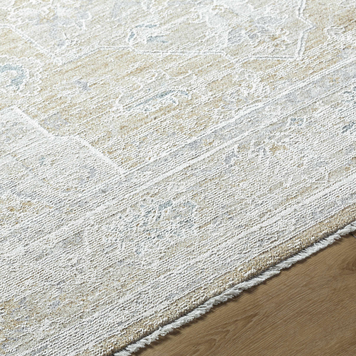 Close-up of the textured Rhody Luxe Rug by Boutique Rugs showcasing soft, plush fibers and intricate weaving details.