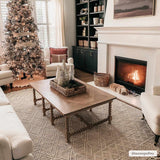 Hauteloom Ramsbury area rug with intricate geometric patterns in neutral tones, perfect for modern living spaces.