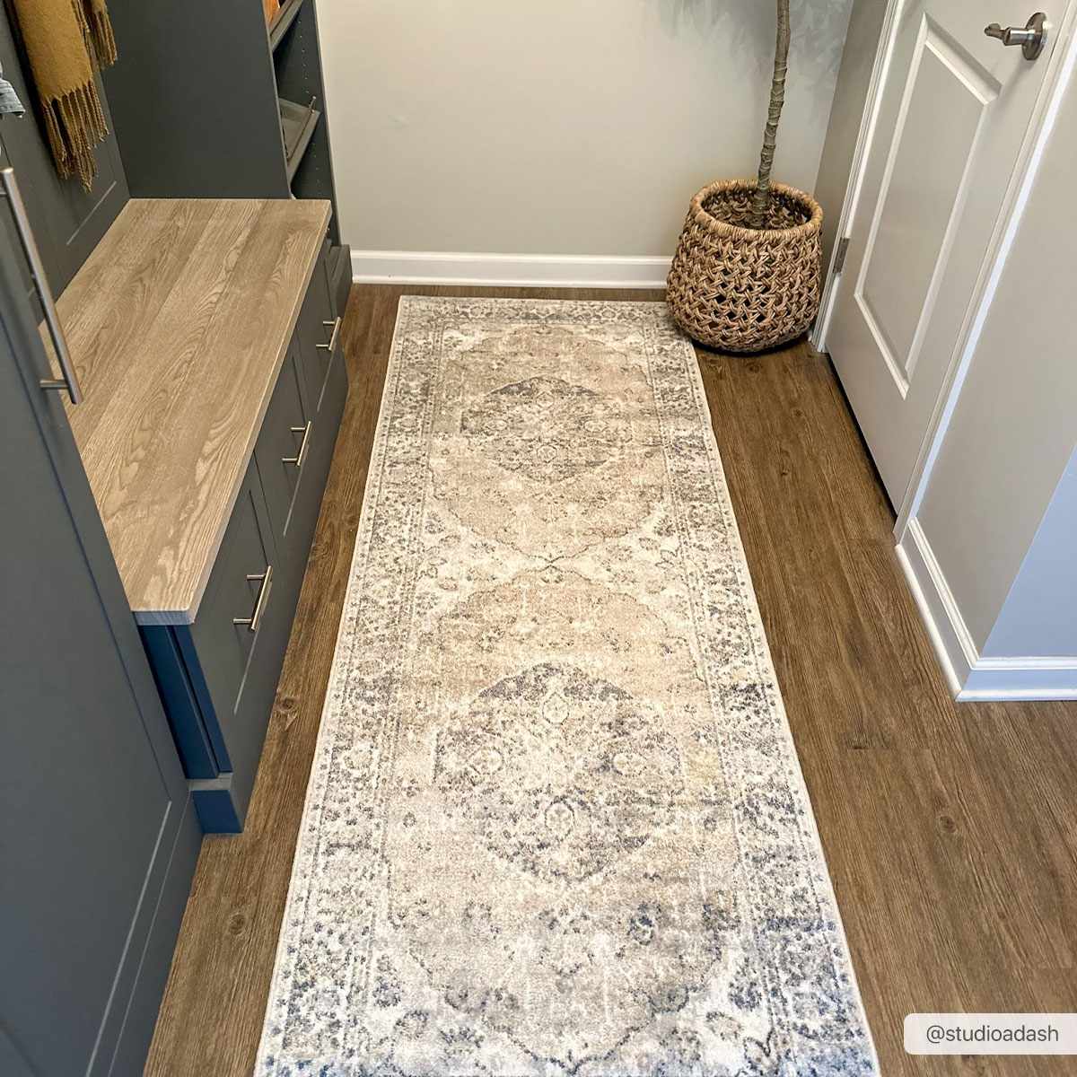 Beige Rudo washable flat pile rug from Boutique Rugs, showing soft texture and simple design suitable for living spaces.
