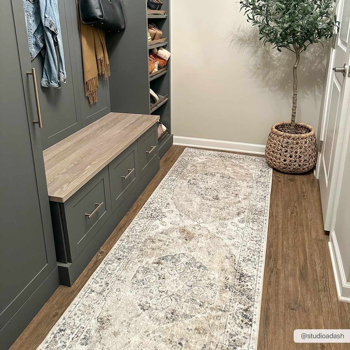Beige washable flat pile rug by Boutique Rugs, showcasing a soft, textured surface suitable for living room or bedroom decor.