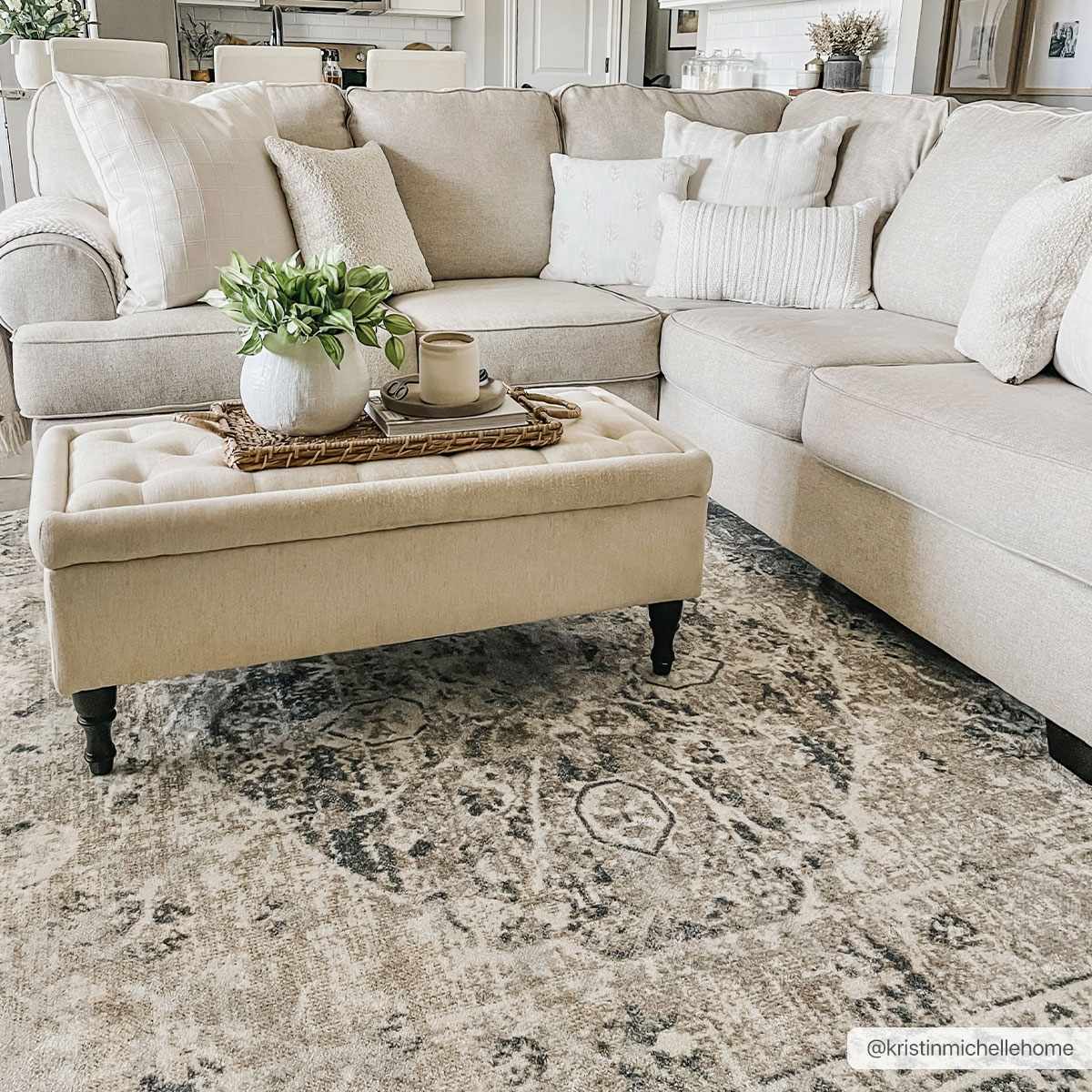 Blue washable area rug by Boutique Rugs, featuring a soft, modern design suitable for living rooms or bedrooms.