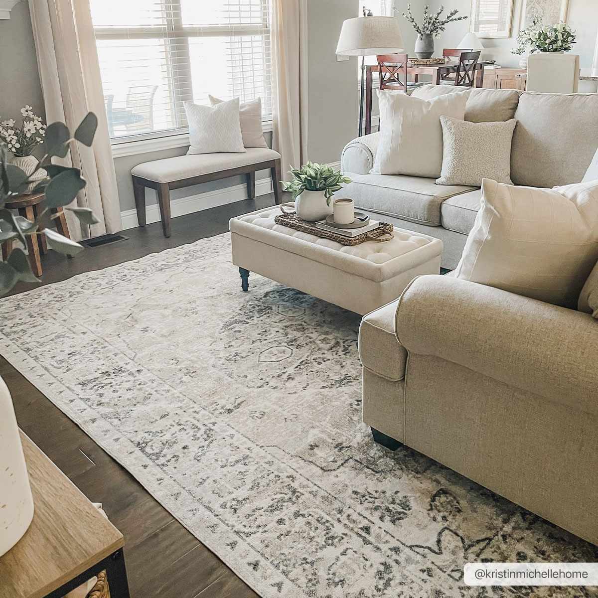 Blue washable area rug from Rudoblu Boutique Rugs featuring a soft, durable design with intricate pattern details.