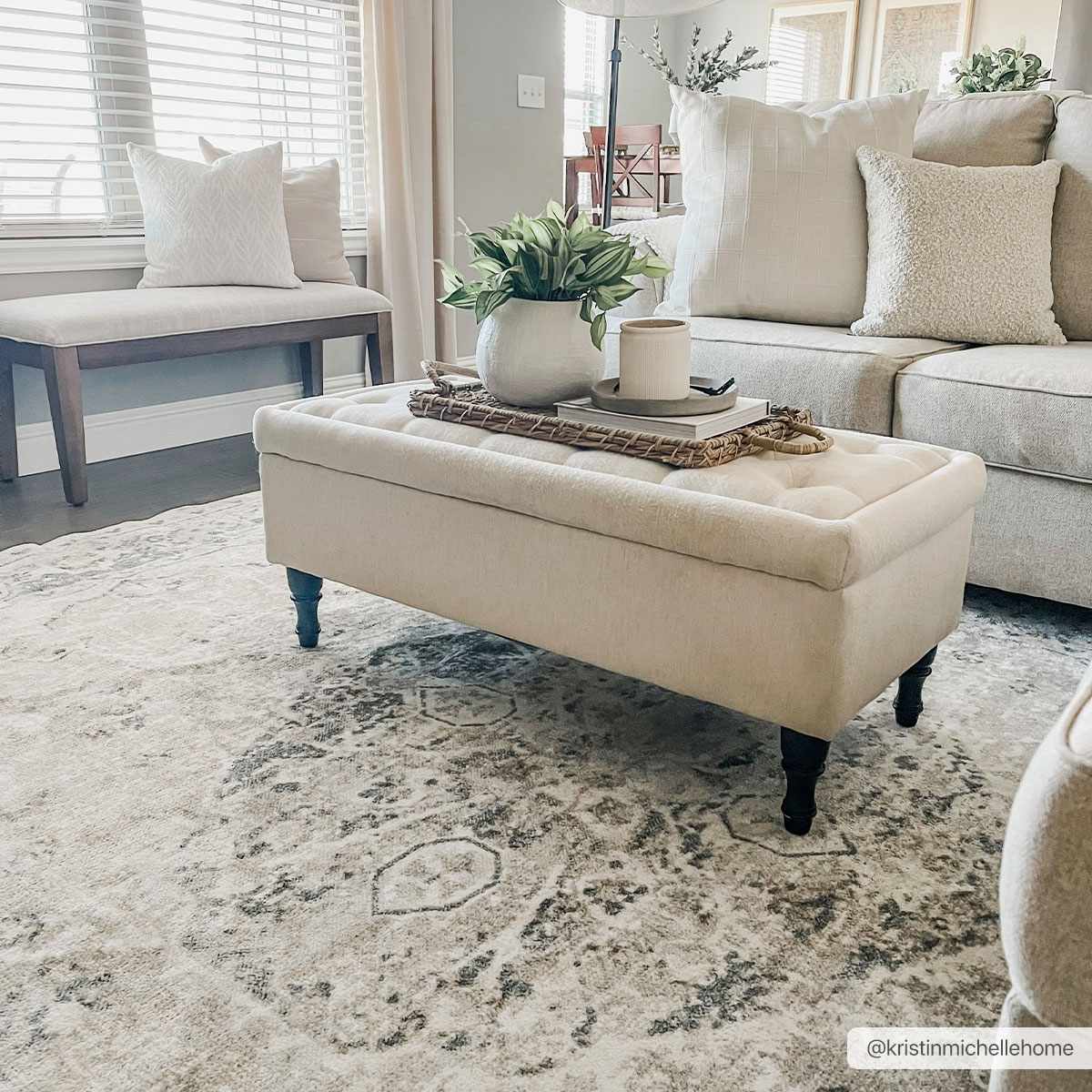 Blue washable area rug by Boutique Rugs, featuring a soft, textured design perfect for living spaces or bedrooms.