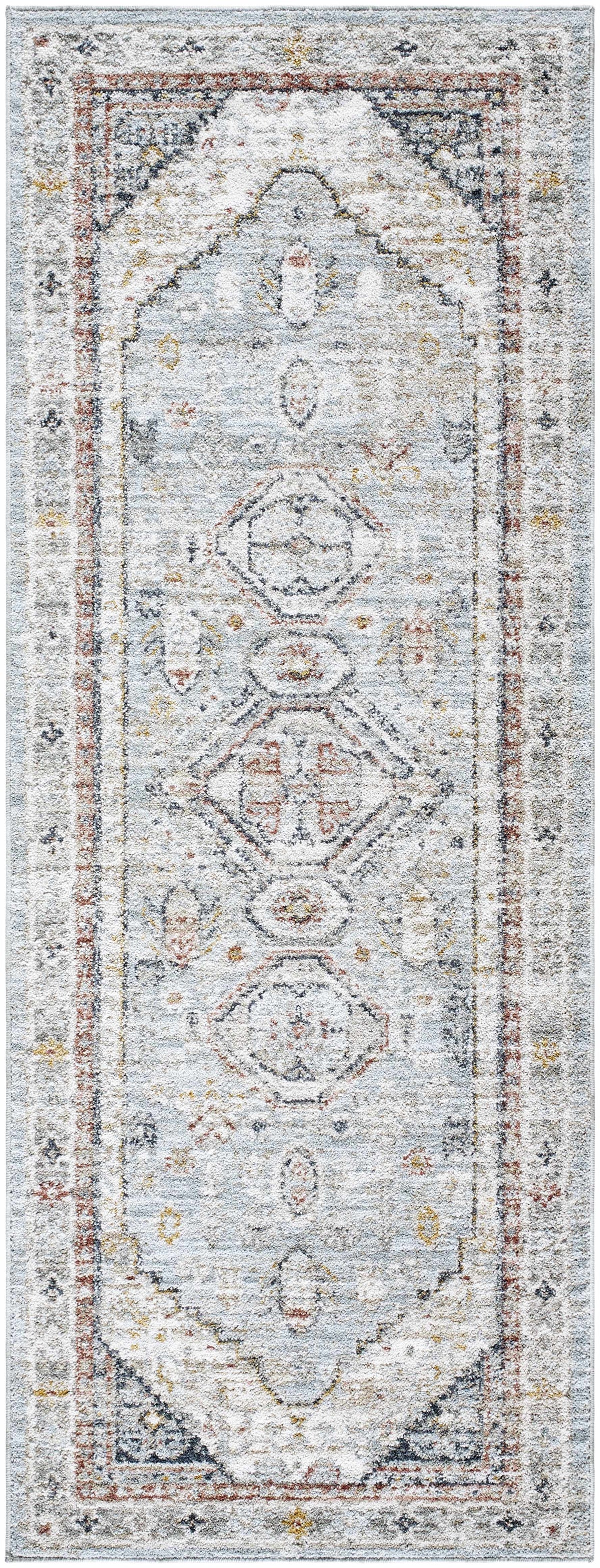 Gray and blue Kouta area rug by Boutique Rugs featuring a modern, abstract design perfect for living room or bedroom decor.