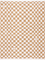Kieu Mustard and Ivory Checkered Area Rug by Boutique Rugs, showcasing a stylish mustard and ivory checkered pattern in a room setting.