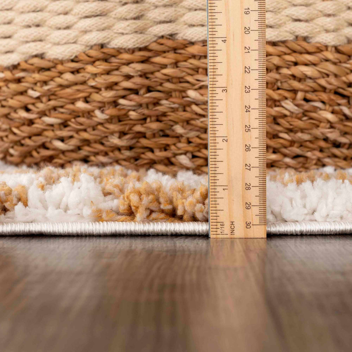 Kieu Mustard and Ivory Checkered Area Rug from Boutique Rugs, featuring a soft pile and classic checkered pattern.