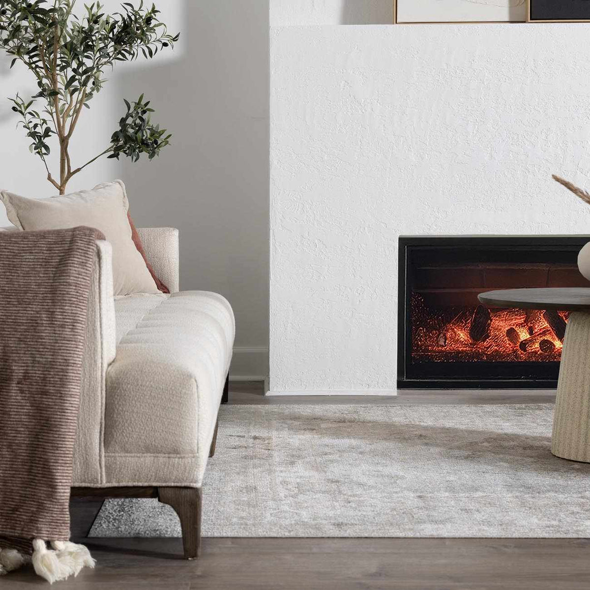 Room scene featuring the Gael Boutique washable rug by Boutique Rugs, showcasing its textured design and stylish appearance.