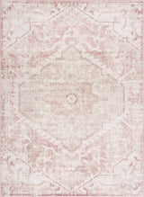 Boutique Rugs Leonora area rug with intricate geometric patterns in neutral tones, showcasing detailed woven design.