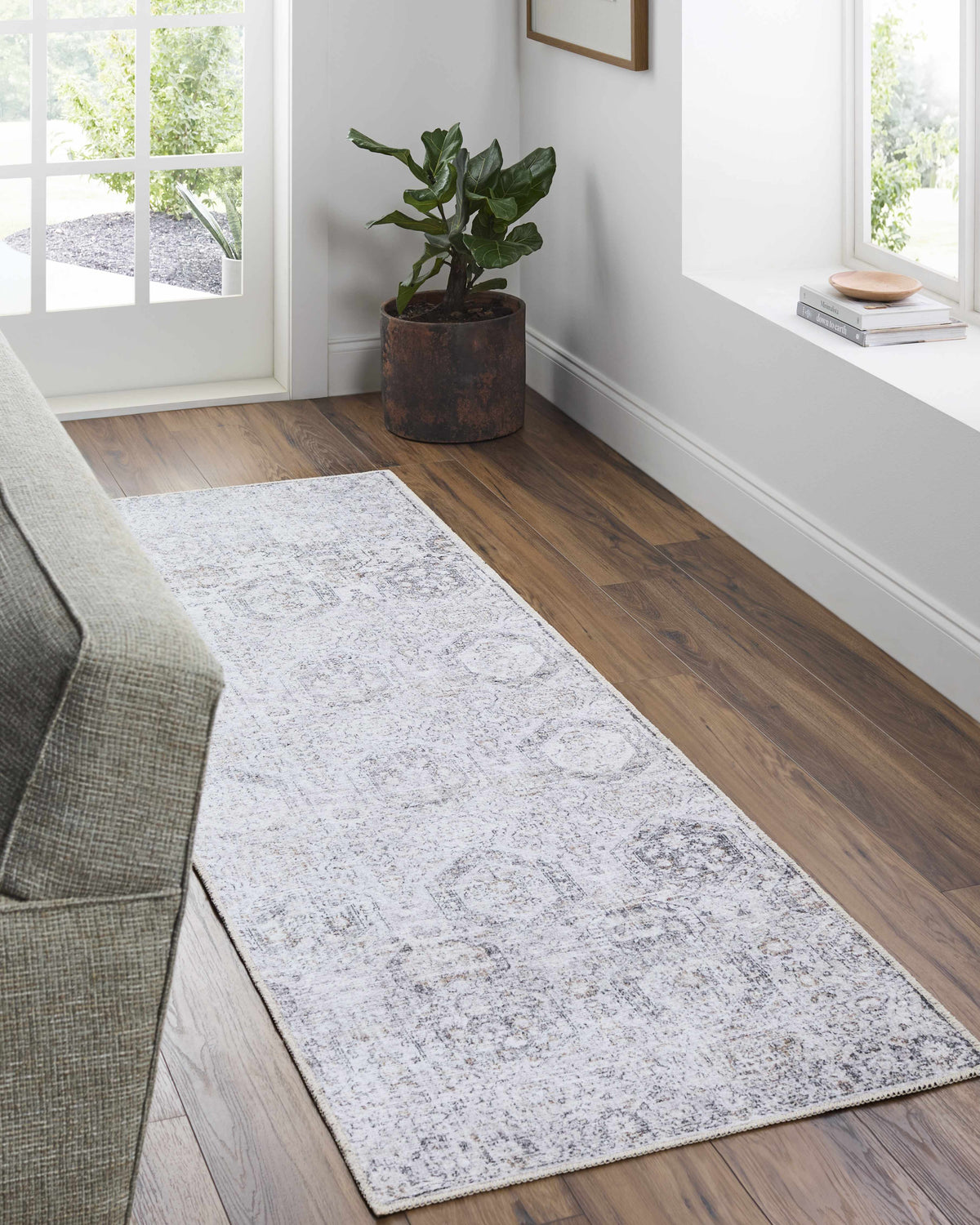 Boutique Rugs washable Parkerfield area rug in neutral tones, featuring a soft, durable design for living room decor.