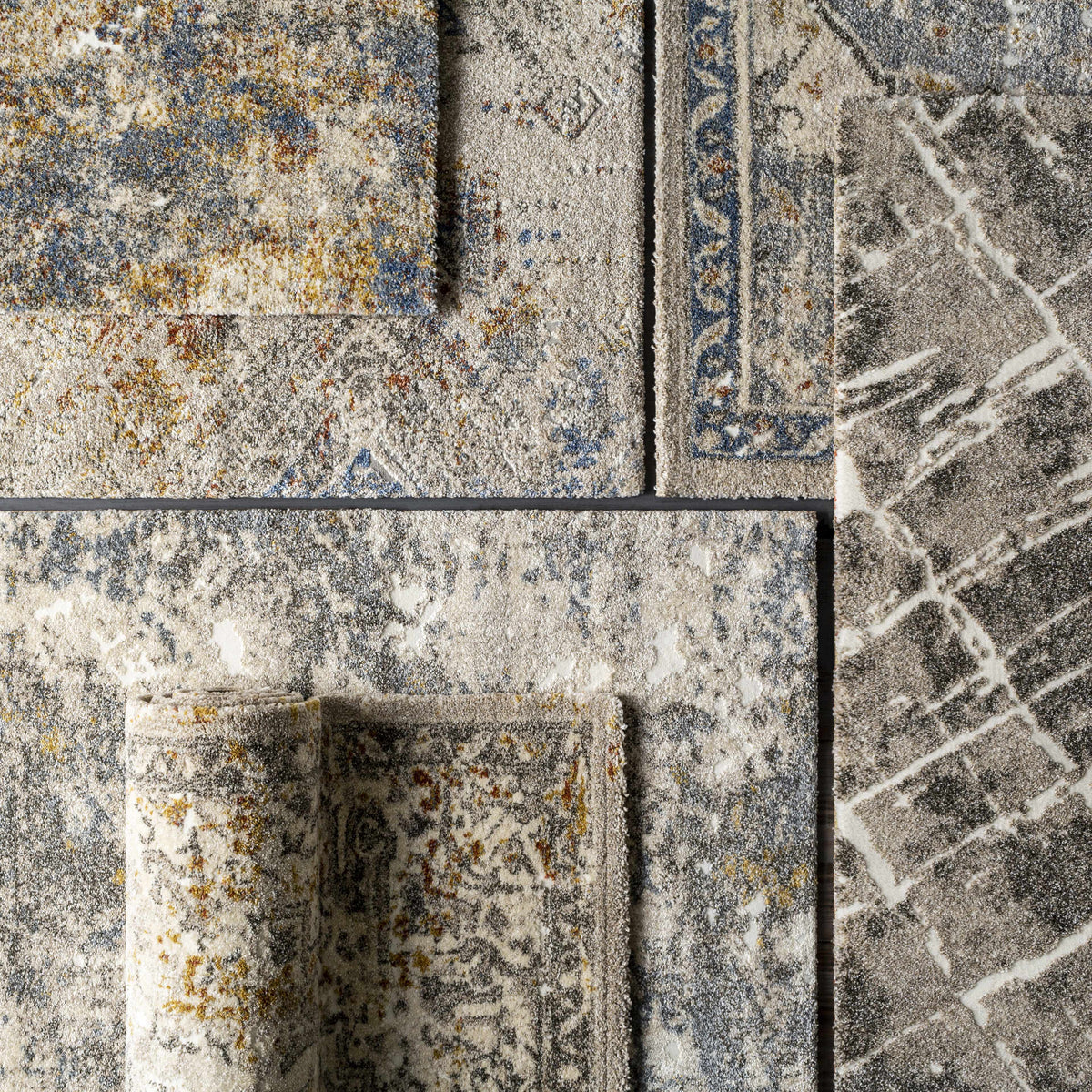 Boutique Rugs Stockwell Thick Luxe Rug in neutral tones with plush, textured pile, displayed on a modern living room floor.